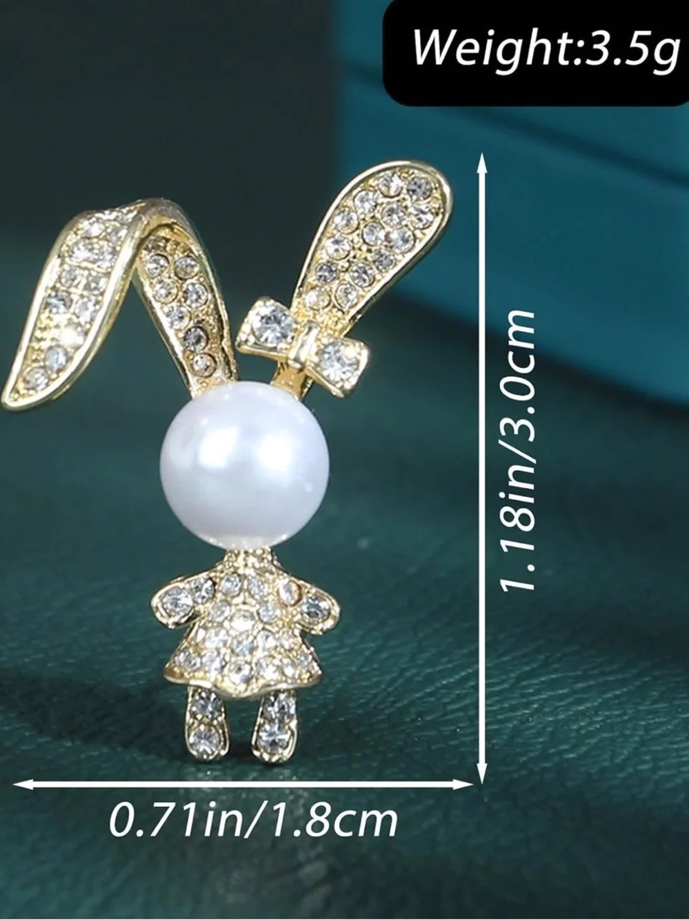 Anthropologie Gold Tone & Pearl Bunny Brooch